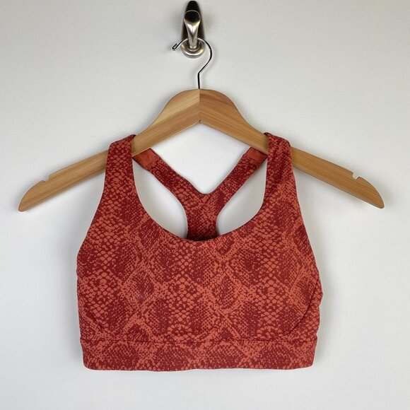 Athleta Ultimate Snake Sports Bra - Rust Orange color - Size Extra Small - Picture 1 of 4